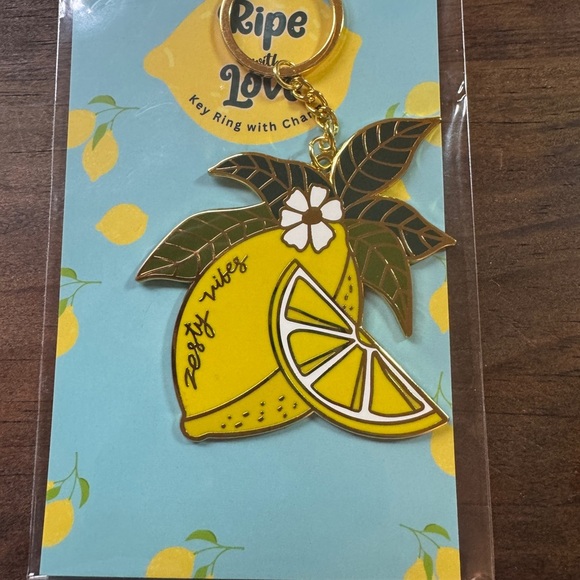 Zesty Vibes Lemon enamel Keychain - Picture 1 of 2